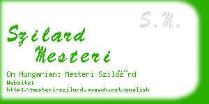 szilard mesteri business card